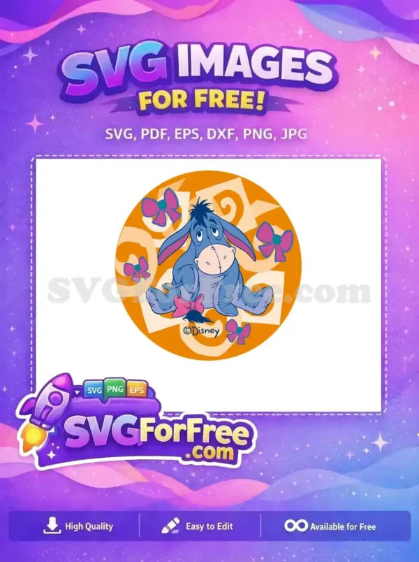 Free Sad Eeyore with Bows Free Disney Character Free SVG Free Sad Eeyore with Bows Free Disney Character Free SVG