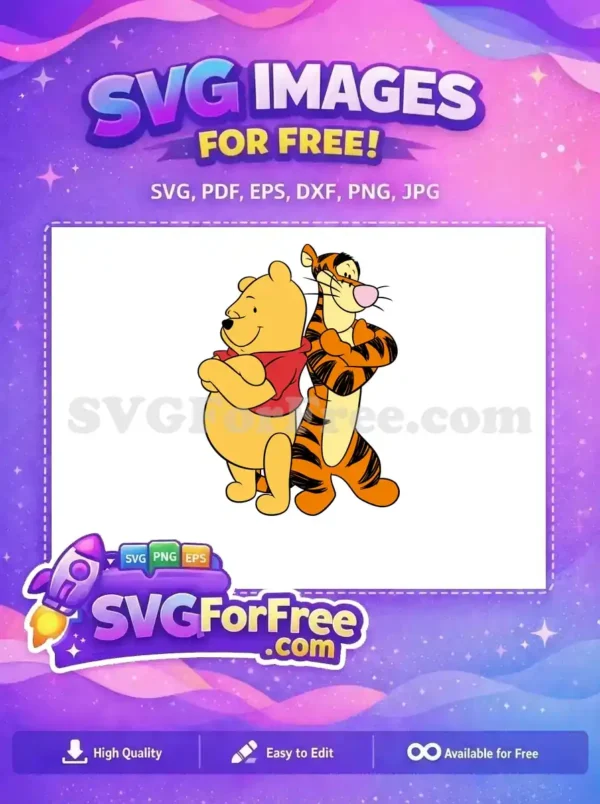 Free Smiling Pooh Free Tigger Arms Winnie The Pooh Free SVG 2