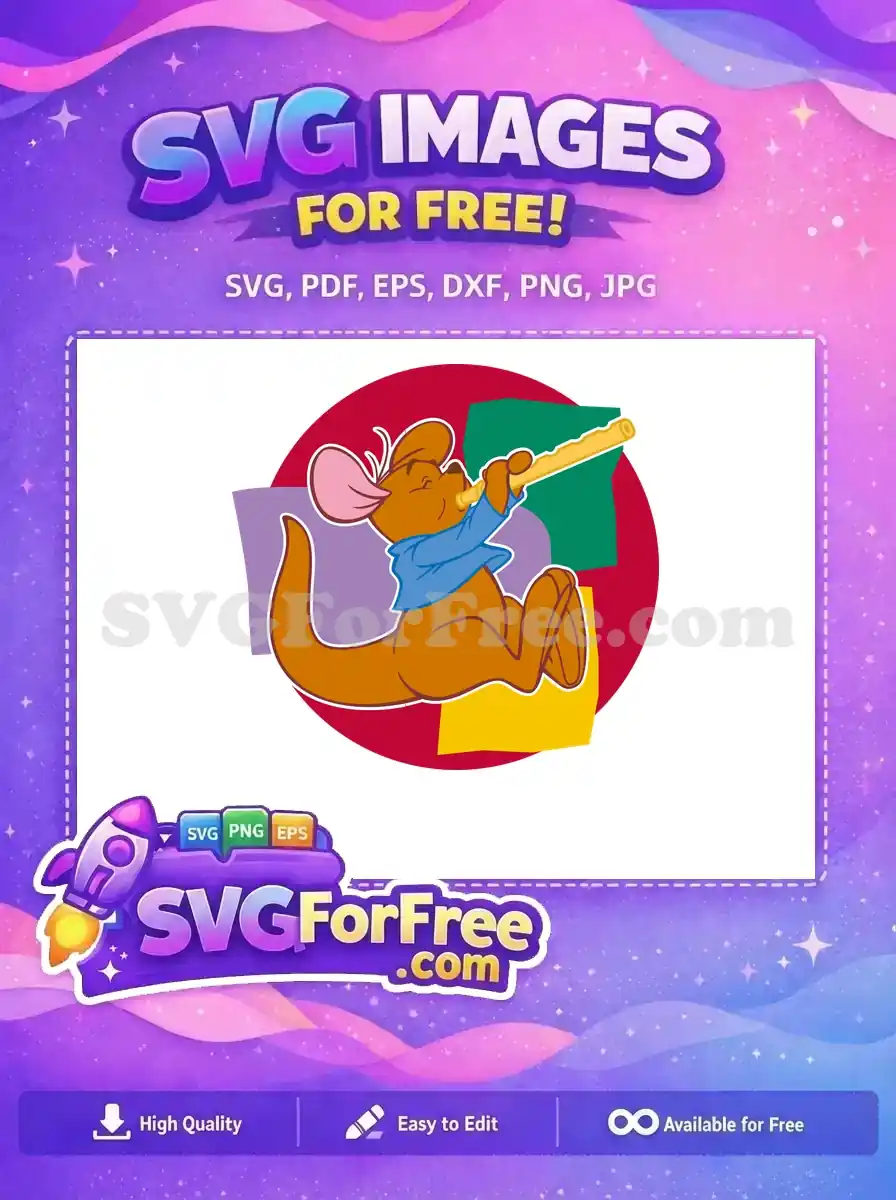 Free Roo Playing Flute Free Winnie The Pooh Free SVG 1