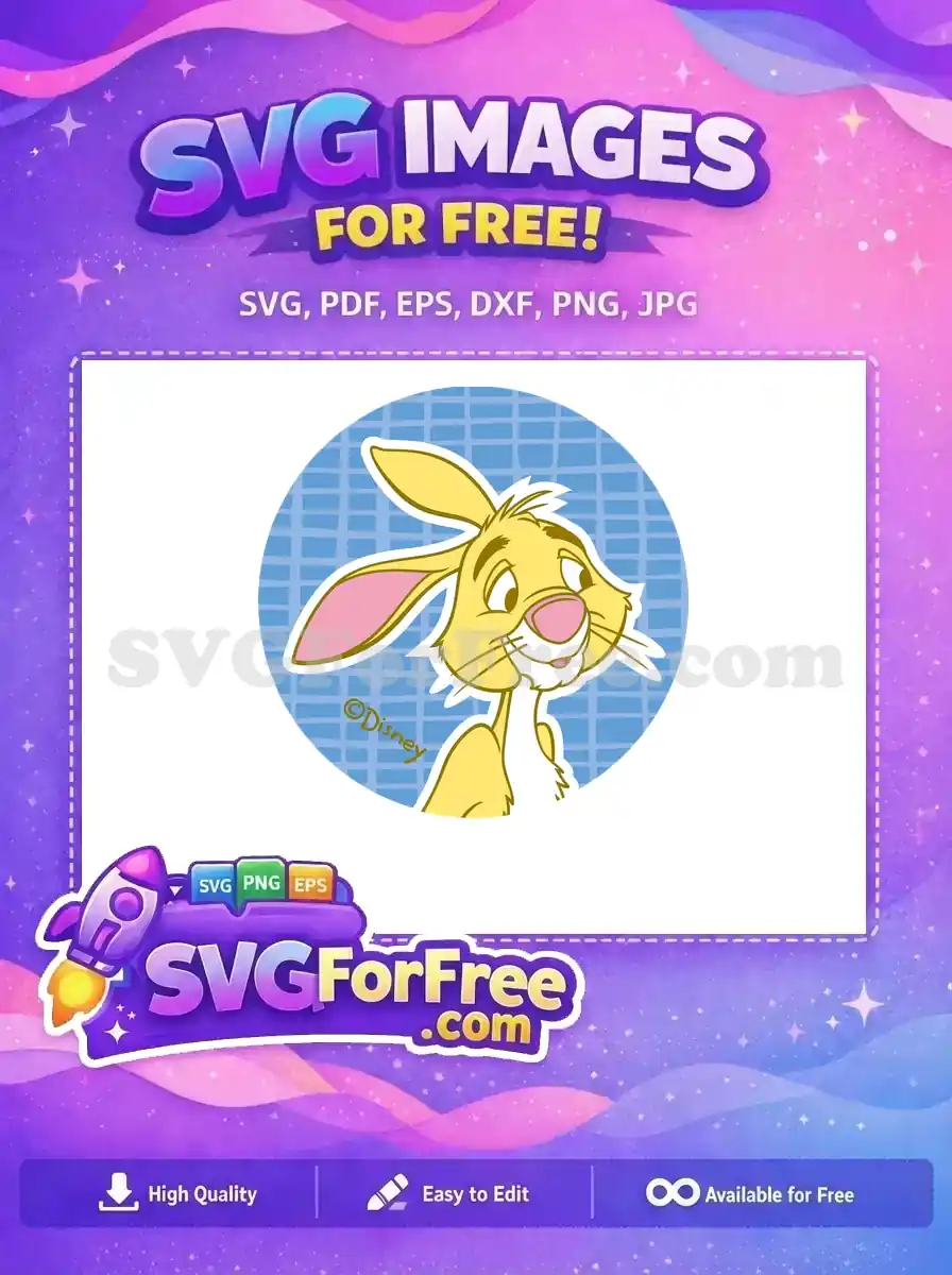 Free Cute Rabbit Face Free Yellow Details Pooh Free SVG