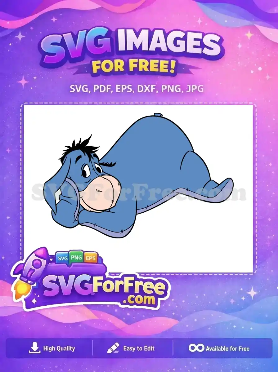 Free Sad Eeyore Lying Free Down Winnie The Pooh Free SVG