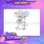 Free Smiling Pooh Balloons Free Classic Character Free SVG - Instant Download