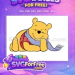 Free Smiling Pooh Bear Free Scarf Detail Winnie The Pooh Free SVG - Instant Download