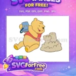 Free Smiling Pooh Bucket Free Sandcastle Winnie The Pooh Free SVG - Instant Download