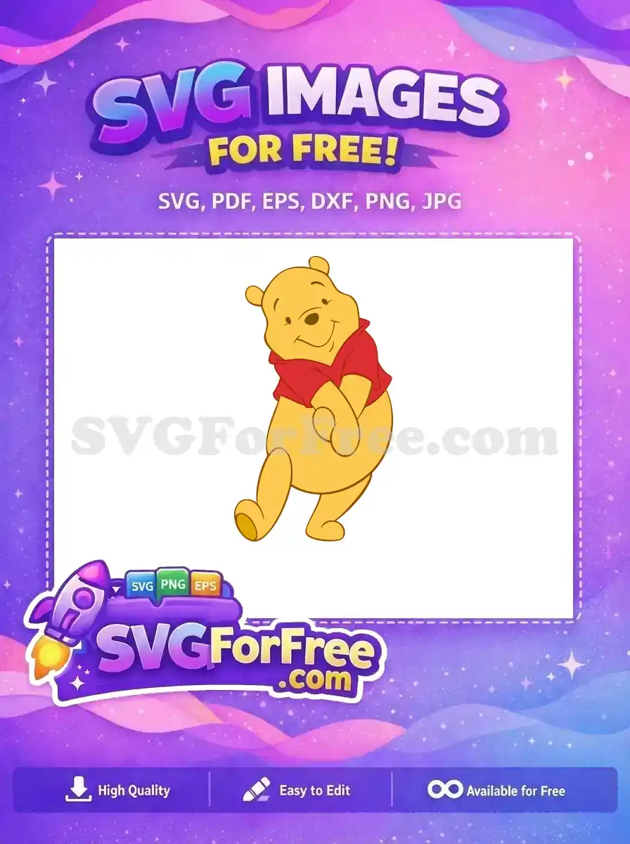 Free Smiling Pooh Free Red Shirt Winnie The Pooh Free SVG 9