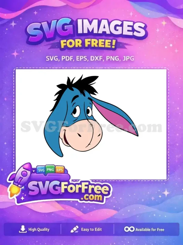 Free Sad Eeyore Face Free Blue Donkey Winnie The Pooh Free SVG