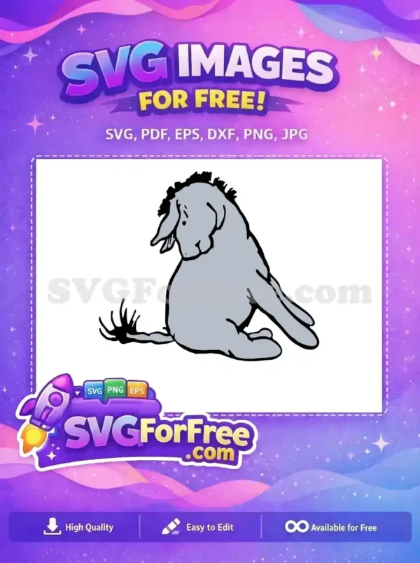 Free Gloomy Donkey Free Sad Expression Winnie The Pooh Free SVG