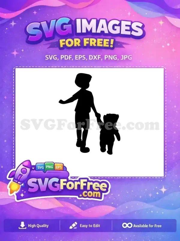 Free Christopher Robin Friend Free Holding Hands Winnie The Pooh Free SVG