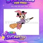 Free Pink Witch Hat Free Broom Ride Halloween Free SVG - Instant Download