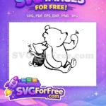 Free Pooh Piglet Hugging Free Outline Winnie The Pooh Free SVG - Instant Download