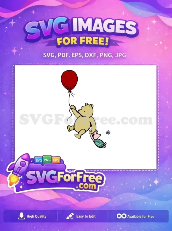Free Pooh Bear Balloon Free Piglet Stripes Winnie Free SVG Free Pooh Bear Balloon Free Piglet Stripes Winnie Free SVG