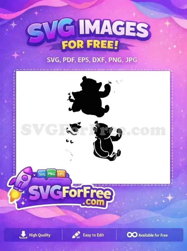 Free Pooh and Piglet Free Running Silhouette Winnie Free SVG