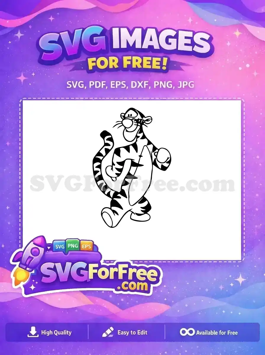 Free Happy Tigger Free Bouncing Tail Winnie The Pooh Free SVG