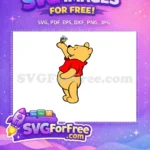 Free Pooh with Bee Free Red Shirt Winnie The Pooh Free SVG - Instant Download