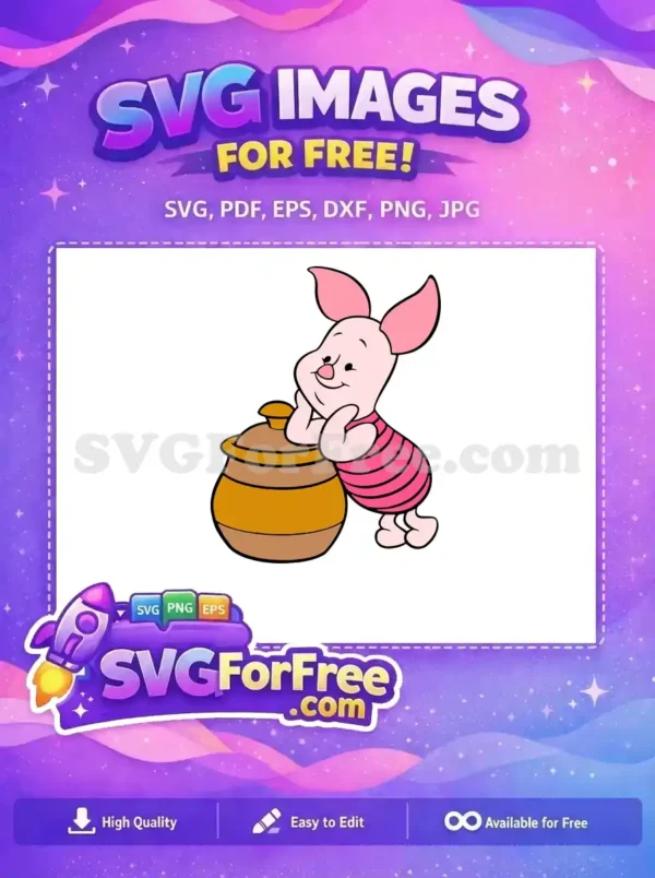 Free Happy Pink Piglet Free Honey Pot Winnie The Pooh Free SVG