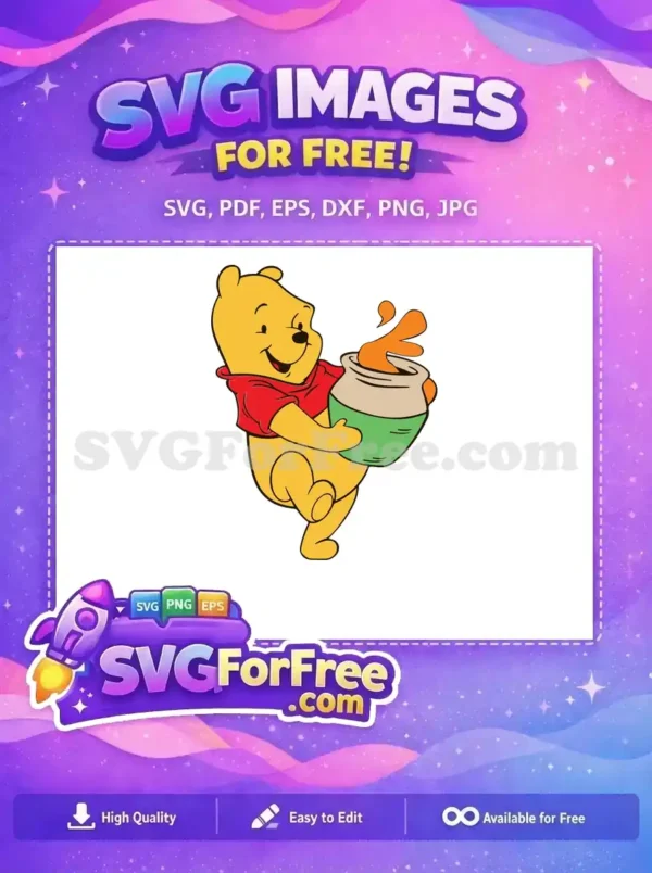 Free Smiling Pooh Red Shirt Free Honey Pot Winnie The Pooh Free SVG