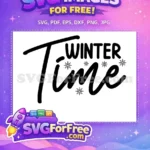 Free Black Winter Text Free Snowflake Graphic Winter Free SVG - Instant Download