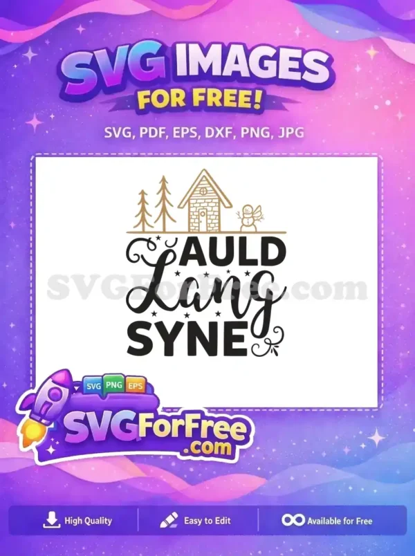Free Snowman With Wings Free Cabin Stars Auld Lang Syne Free SVG