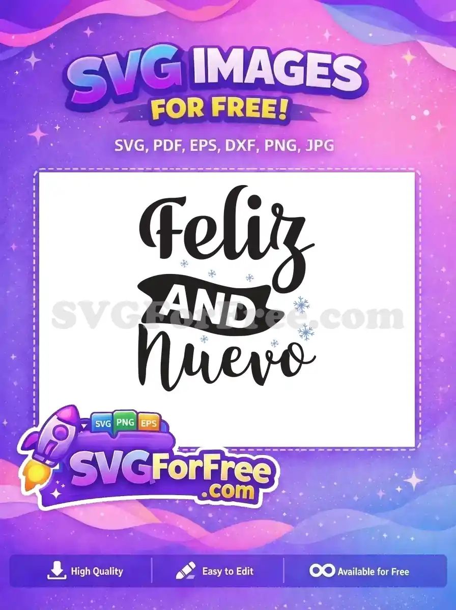 Free Black Feliz Nuevo Free Winter Quote Free SVG