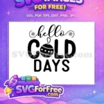 Free Snowflake Accent Free Hello Days Ornament Winter Free SVG - Instant Download