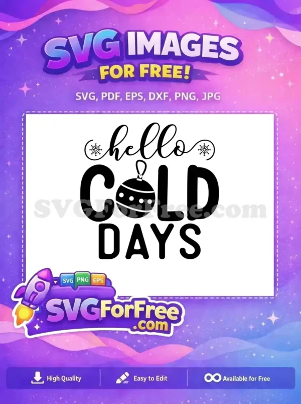 Free Snowflake Accent Free Hello Days Ornament Winter Free SVG