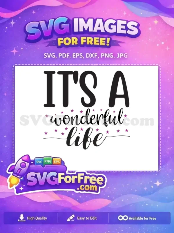Free Winter Quote Free Purple Stars It’s Wonderful Life Free SVG Free Winter Quote Free Purple Stars It's Wonderful Life Free SVG