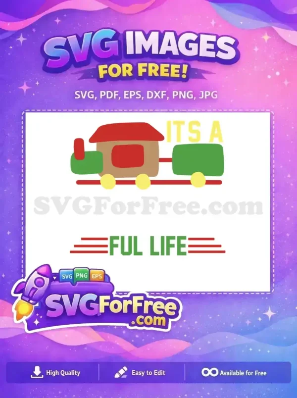 Free Train Red Roof Free Yellow Wheels It's A Free SVG