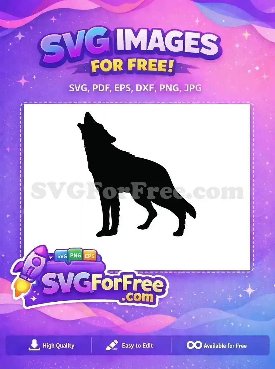 Free Howling Silhouette Free Detailed Wolf Animal Free SVG