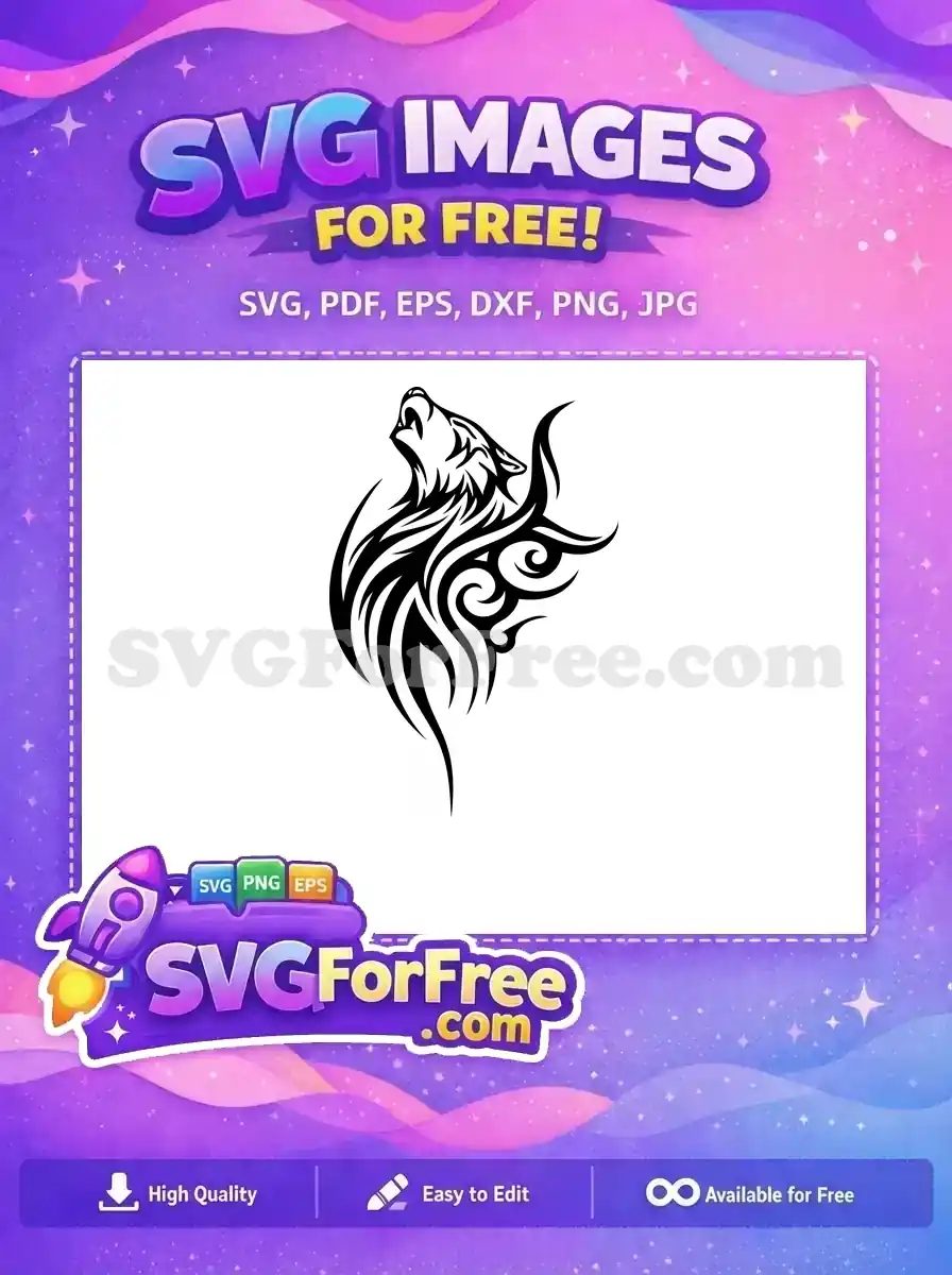 Free Howling Free Silhouette Wolf Nature Free SVG 1
