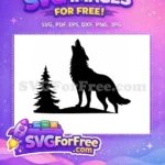 Free Howling Free Wolf Silhouette Animal Free SVG 1 - Instant Download