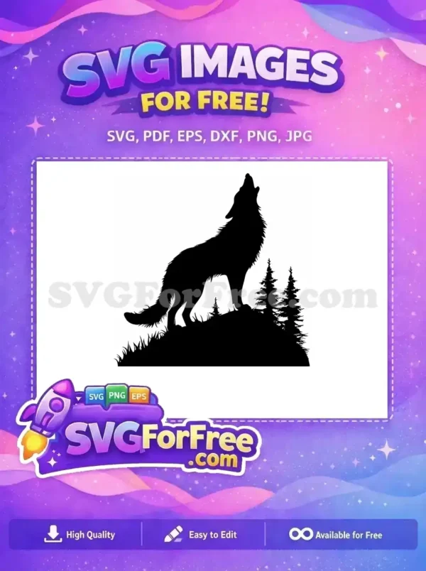 Free Howling Free Silhouette Wolf Pack Free SVG
