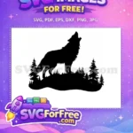Free Howling Free Wolf Silhouette Animal Free SVG 2 - Instant Download