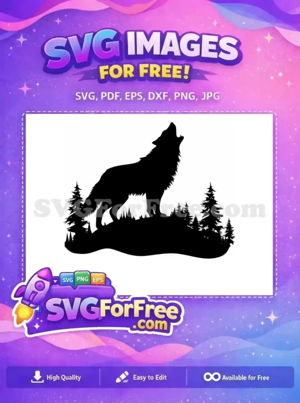 Free Howling Free Wolf Silhouette Animal Free SVG 2