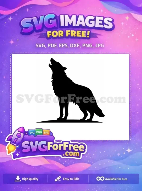 Free Howling Detail Free Silhouette Detail Wolf Free SVG 3