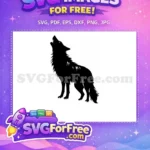 Free Howling Free Wildlife Wolf Silhouette Free SVG - Instant Download