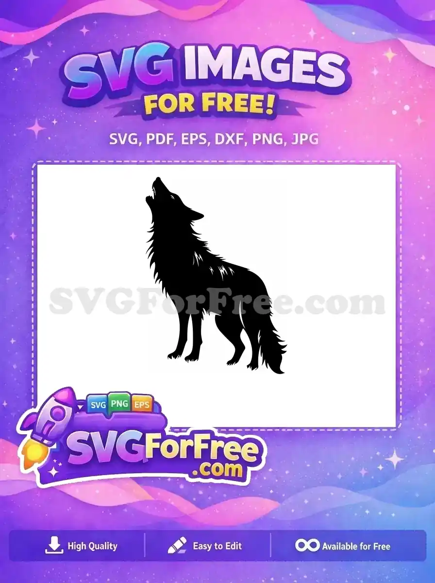 Free Howling Free Wildlife Wolf Silhouette Free SVG