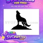 Free Howling Detail Free Wild Detail Wolf Silhouette Free SVG 1 - Instant Download