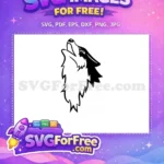 Free Howling Wolf Free Black Silhouette Animal Free SVG - Instant Download