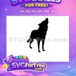 Free Howling Free Night Wolf Silhouette Free SVG - Instant Download