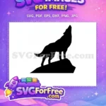 Free Howling Detail Free Silhouette Design Wolf Free SVG - Instant Download
