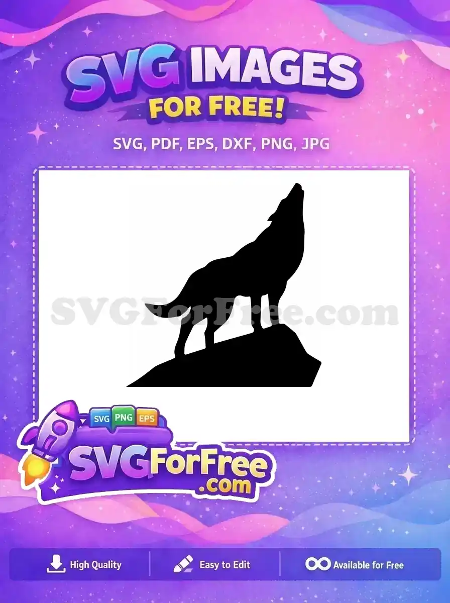 Free Howling Detail Free Silhouette Design Wolf Free SVG