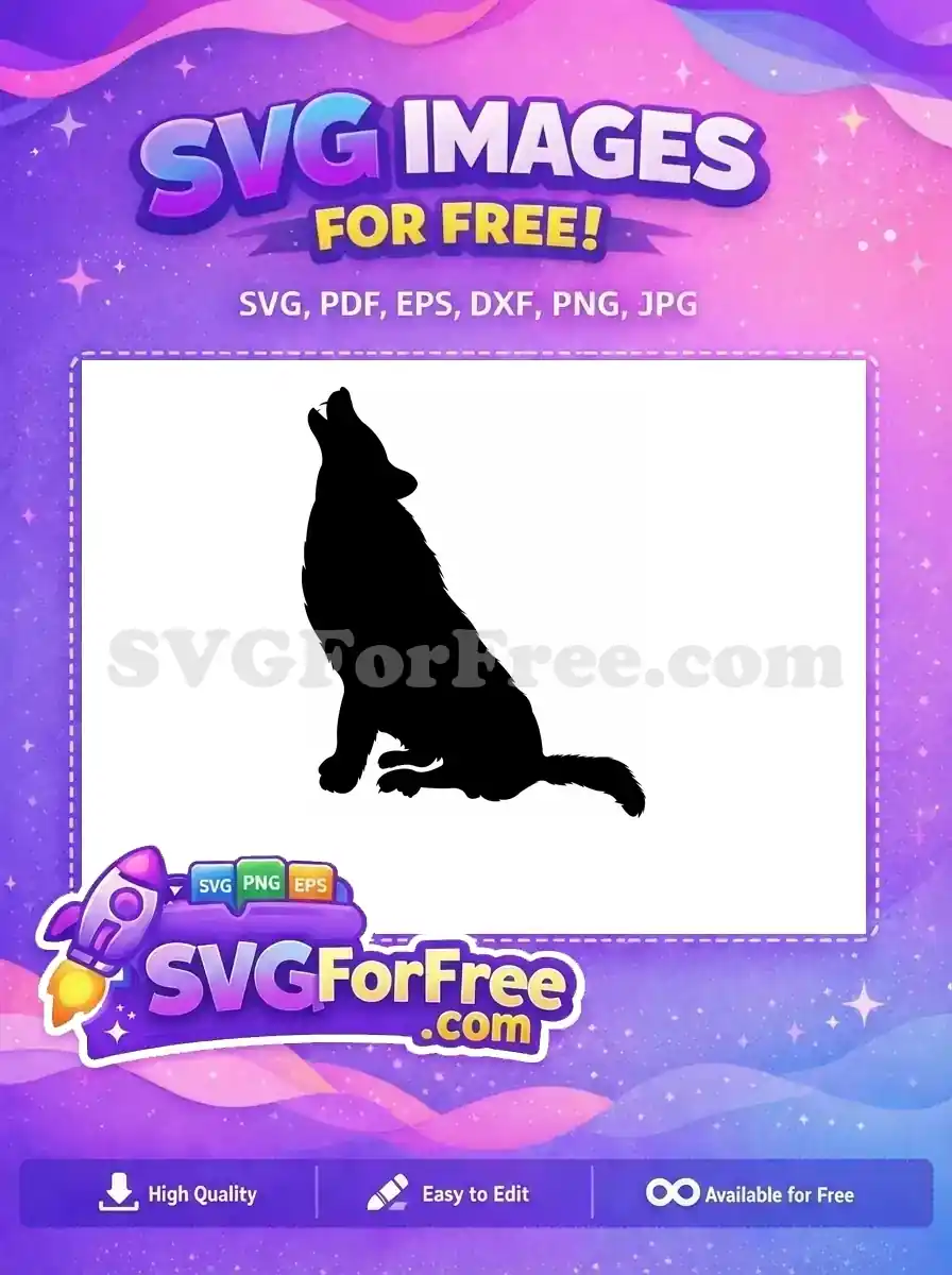 Free Howling Detail Free Dark Silhouette Forest Free SVG
