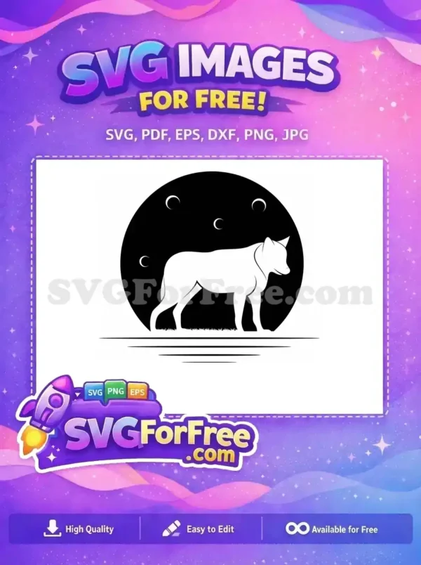 Free Howling Wolf Free Silhouette Dark Night Free SVG 1