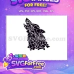 Free Howling Wolf Free Polygonal Silhouette Dark Free SVG - Instant Download