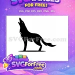 Free Howling Detail Free Black Wolf Silhouette Free SVG 6 - Instant Download