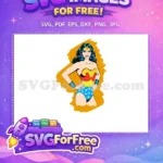 Free Smiling Wonder Woman Free Blue Cuffs Movie Free SVG - Instant Download