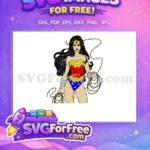 Free Lasso Holding Free Black Hair Wonder Women Free SVG - Instant Download