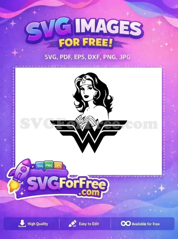 Free Black Haired Free Wonder Women Movie Free SVG