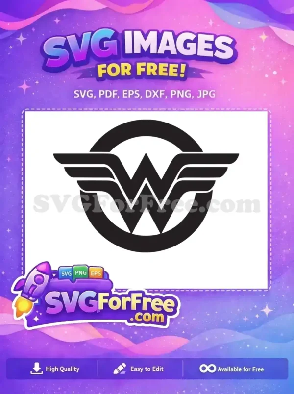 Free Black Symbol Free Winged Wonder Women Free SVG Free Black Symbol Free Winged Wonder Women Free SVG