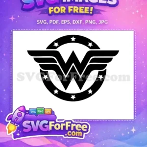 Free Black Logo Free Emblem Wonder Women Free SVG
